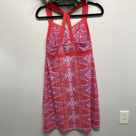 Dakini Pink and Coral Print Strappy Sundress M - Picture 4 of 15